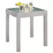 BAŠTENSKI STO srebrna metal, staklo
