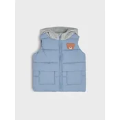 Sinsay - Štepani puffer prsluk sa kapuljacom i motivom mede - mid blue
