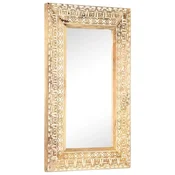 Vidaxl Ročno izrezljano ogledalo 80x50x2,6 cm trden mangov les