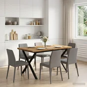vidaXL 120 x 80 x 75 cm Masiven les akacije Bela in črna Pravokotna