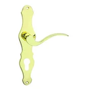 Vratno okovje COBRA MÜNSTER (OLV - polirana, sijoča medenina), klika-klika, Odprtina za cilindrični vložek PZ, COBRA OLV (polirana, sijoča medenina), 72 mm