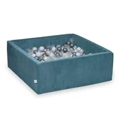 shumee Suhi bazen 110x110x40 Corduroy Blue 600 kroglic: prozorna, srebrna, svetlo modra, biserna, opalescentna