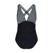 CUPSHE Ženski jednodelni kupaći kostim J37 crno-beli