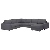 VIMLE Ugaona sofa s lenjivcem, 5-sed, sa širokim rukohvatima/Gunnared zagasitosiva