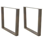 Vidaxl Noge za jedilno mizo v obliki črke V, 2 kosa, naravno jeklo, 100 x (72-73,3) cm, jeklo