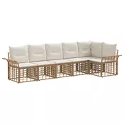 Set vanjskih sofa 6 pcs Prirodna i krema bijela Poliester