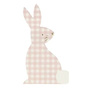 meri meri papirnate serviete die cut gingham bunny (16 kosov)