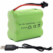 YUNIQUE GREEN-CLEAN 7.2V 2400mAh RC NiMH Baterija z USB polnilnim kablom in 2P SM priključkom, za RC Car RC Tank RC Boats