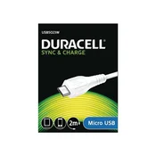 Duracell Sync/Charge USB-Cable 2m White USB5023W