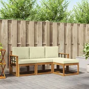 Set vanjskih sofa 4 kom. Prirodna i krem