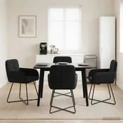 vidaXL Jedilni stoli 4 pcs Žamet Črna 59 x 56,5 x 86 cm