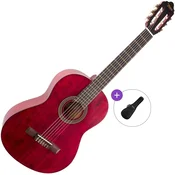 Valencia VC204 Basic SET 4/4 Transparent Wine Red Klasicna gitara