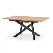 Stol Houston 347 Zlatni hrast, Crna, 76x90x160cm, EstensioneNastavak, Medijapan, Metal