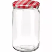 Kozarec za vlaganje Gastro 720 ml, kariran navojni pokrov, komplet 6 kos