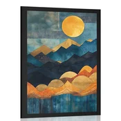 Plakat abstraktna modro zlata narava - 40x60 no frame