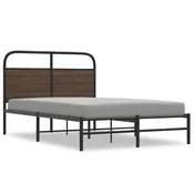 Vidaxl Posteljni okvir brez vzmetnice 140x190 cm rjav hrast inž. les