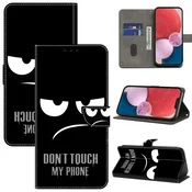 Infostyle Preklopni ovitek Dont Touch My Phone za iPhone 16 Plus – črna