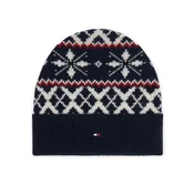 Kapa Tommy Hilfiger Th Flag Fairisle AM0AM14860 Mornarsko modra