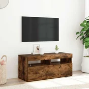 TV ormaric s LED svjetlima boja dimljenog hrasta 90x35x40 cm