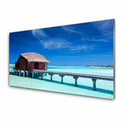 tulup.si Stenska plošča za kuhinjo Sea beach house arhitektura 120x60 cm
