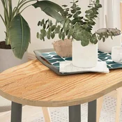 vidaXL Mizna plošča 80x40x2 cm trdna hrastovina ovalna