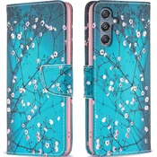 GS Ovitek za Samsung Galaxy M34, Denarnica, Sakura modra