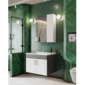 Skye Decor Set kupatilskog ormarica sa umivaonikom i ogledalom, 2 dela, Beli