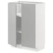 METOD Podni element s policama/2 vrata, bela/Havstorp svetlosiva, 60x37 cm