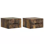 vidaXL Stenski nočni omarici 2 pcs Dimljen hrast 34,5 x 33 x 20 cm