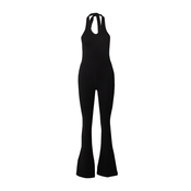 Womens stretch jumpsuit with neck lock in black