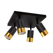 Ideus Dekorativna črno-zlata stenska svetilka, premični reflektor PUZON 4xGU10 35W IP20 04129