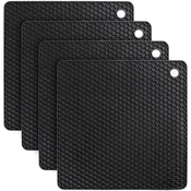 INF Set 4 silikonskih držal za lonce - 18cm kvadratne toplotno odporne podloge Black, (5000243341)