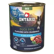 Ontario Dog Adult konzerva, pašteta - raca in brusnice 800g