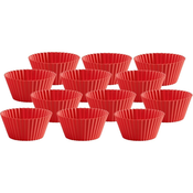 Enojni model za mafine, set 12 kosov, 75 ml, silikon, rdeča, Lékué