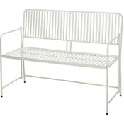 ProGarden Zložljiva vrtna klop PROGARDEN Bistro 118 cm, bela, jeklena, za 2 osebi