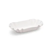 Papirnata skleda (FSC Mix) ovalna, odporna proti maščobi, bela 16 x 9 x 3 cm [250 kosov]