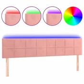 Vidaxl LED posteljno vzglavje roza 160x5x78/88 cm žamet