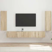 Set zidnog ormarica za TV 4 pcs Sonoma hrast Konstruirano drvo