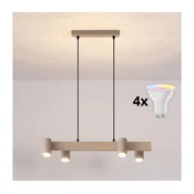 Brilagi - LED RGBW prigušiva luster na sajli SELE 4xGU10/6,5W/230V bež