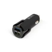 USB avtopolnilec z voltmetrom črn