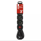 Emos kabl produžni crni sa prekidacem 3m/4r pc1423r ( 3113 )