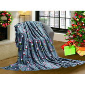 Temno siva božična deka iz mikropliša CANDY CANE Dimenzije: 160 x 200 cm