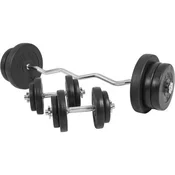 Gorilla Sports SZ-kriva šipka i plasticni tegovi set od 70 kg sa osiguracima ( 100081-00006-0046 )