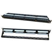 Patch panel 24-vratni 1U 19 Cat6 UTP/stranski nosilec