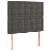 Vidaxl Vzglavje postelje temno sivo 80x5x118/128 cm žametno