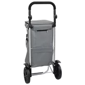 vidaXL vidaXL Nakupovalni voziček na kolesih z nastavljivim ročajem Siva 40 L, (22094823)