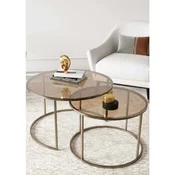 Hanah Home Milas set klub stolova, antik / bronzano staklo