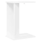 Vidaxl Stranska miza Bela 35 x 25 x 50 cm Konstruiran les