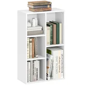 HOMCOM HOMCOM knjižna omara iverna plošča 50D x 24Š x 80V cm bela, (5000241816)