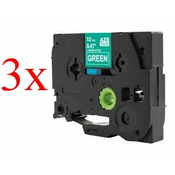 Komplet Brother TZe-735/TZ-735/PT/P-Touch 12mm Kompatibilni trakovi (3) - bel izpis/zelen trak